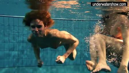 Underwater Show featuring side chick's babes porn