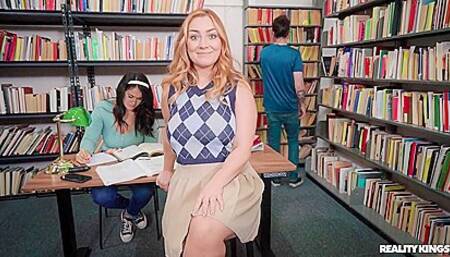 Chloe Cooper In Big Natural Bang In The Library