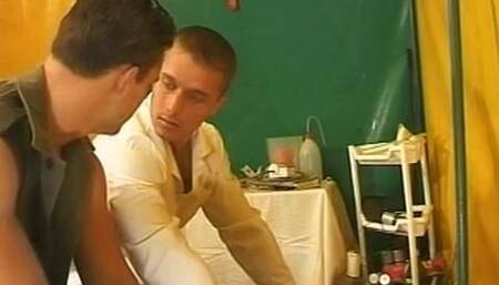 Sudden Threeway in Military Field Hospital