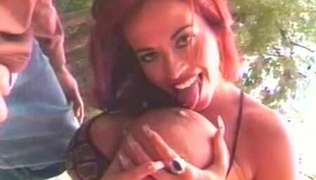 Busting A Big Nut Poolside