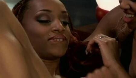 Ebony Lesbians Have a Threeway