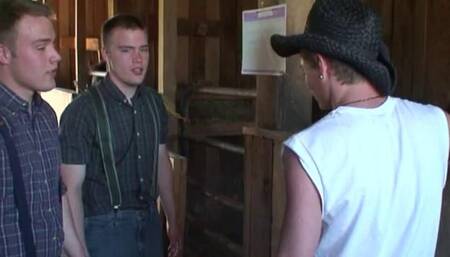 Identical Twins Ethan and Eli At The Horse Barn