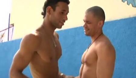 Latino Amigos Turned On at the Pool