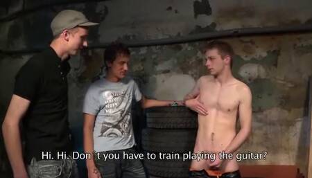 Boy Band Guitarist Interrupted by Lusty Fans