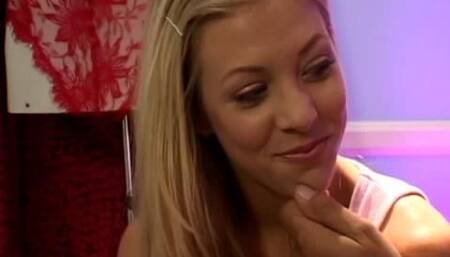 Sweet Blonde Training To Be Lingerie Model