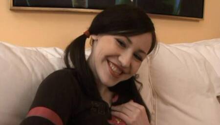 Pervert Brunette Finger Fucks with Gusto