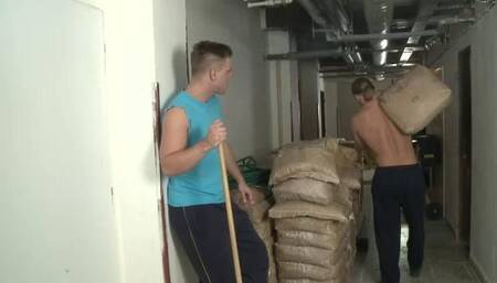 Czech Man Working Indoors Drills Ass