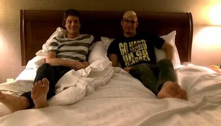 Amateur Boys Have Cross and Scorpion Tattoos