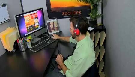 Busted at Work Jerking Off to Gay Porn