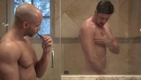 Snow Outside With Hot Cocks and Showers Inside