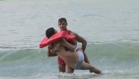 Lifeguard Gets Cock Sucked as Reward