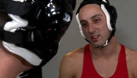 Fight for Dominance Gives Wrestler a Boner