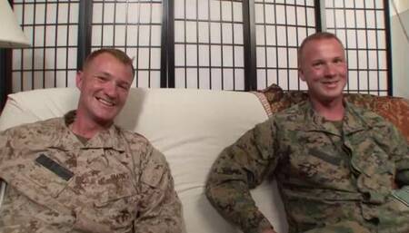 Older and Younger Military Brothers Whacking