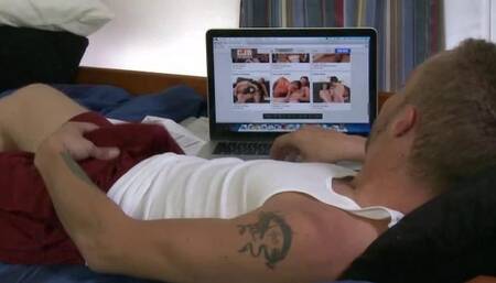 Roomie Busted With Gay Porn Fakes Sleep