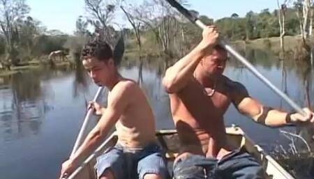 A Muscleman and a Twink in a Rowboat