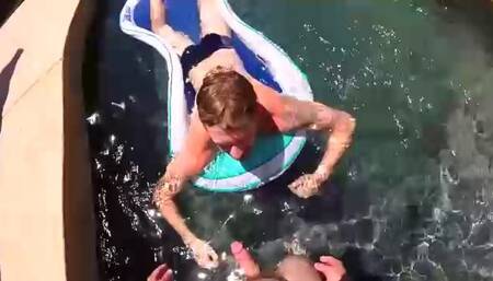 Sean Blue Gives a Swimming Pool Blowjob