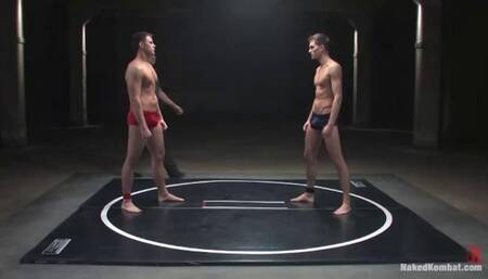 Guys Oiled Up For Naked Combat