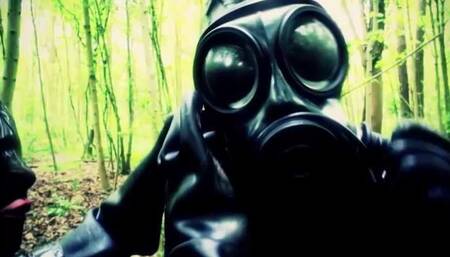 Girl on Girl Wearing Gas Masks