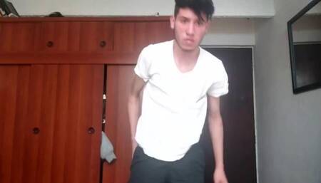 Perverted Boy Gropes His Cock