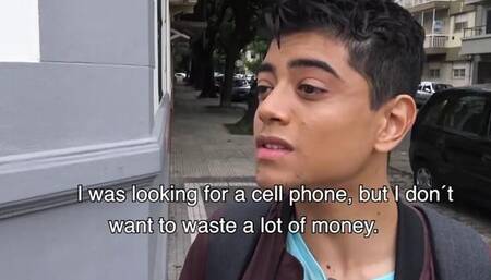 Latino Earns A Cell Phone By Sucking Cock