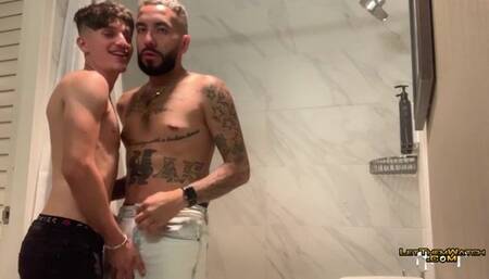 He Displays TIght Ass In Shower