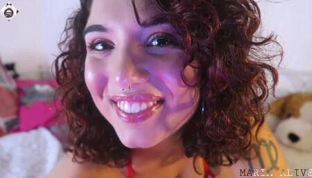 BIG BLOATED BELLY FILLED WITH 2 LITERS OF MILK