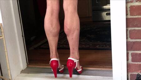 Pink Fox, getting her calves swole up