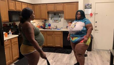 Ebony bbw gets a hard spanking for breaking the kitchen table.