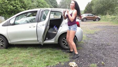 Smoking Girl Cookies Crushed Into The Road