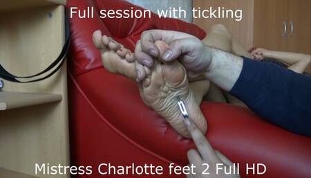 Full session with tickling Mistress Charlotte feet 2 Full HD