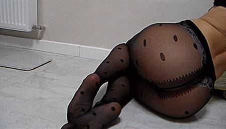 playful legs of Miss brunette