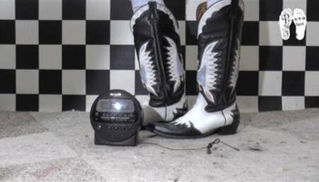Radio clock under Cowgirl Boots floor view