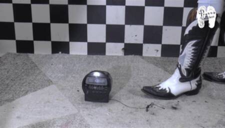Radio clock under Cowgirl Boots