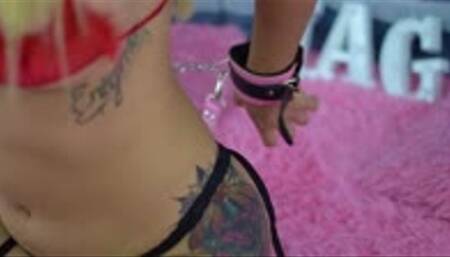 Domination with Ary Abdul & Isabella rosse, gag ball, sloppy bj and strapon fuck