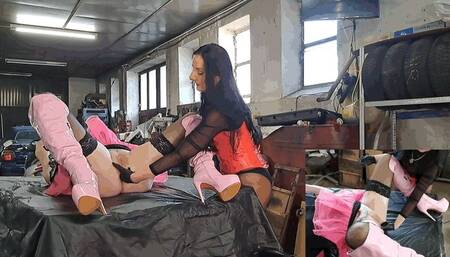 Huge Alien cock in the Slave's Asshole