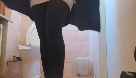 Pissing in the bar in tight dress in very high resolution 1080AVI