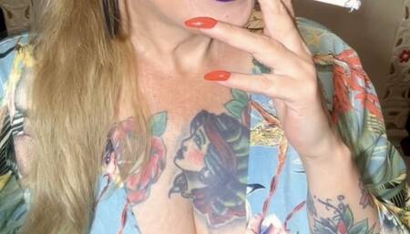 Available on PPV Winston 100s - Deep Inhales, Multiple pumps, Smoke rings, Cough, Crush, PVC Vinyl Pants, Patent Leather Boots, Silk Blouse, Long Red Nails, Purple Lipstick, Makeup