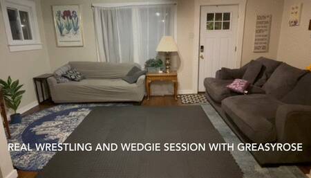 Real wrestling and wedgie session with GreasyRose FULL CLIP