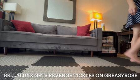 BellaLuxx gets revenge tickles on GreasyRose