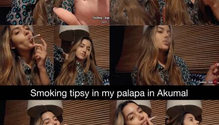 Smoking woozy in my palapa in Akumal!