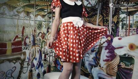 355 Rebeka Black as Minnie Mouse cosplay costume in carusel