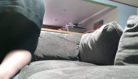 Rubbing dry feet together and asking how your day was