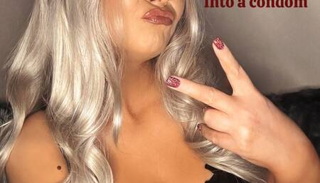 Jerk off encouragement into a condom