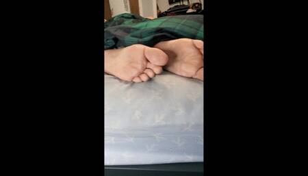 Roleplay: StepMom is sleeping and she wakes up to you at the bottom of her bed touching her soles. She gives in, gets naked puts her soles up and gives you Joi