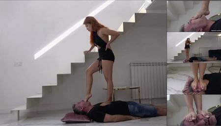 MARINA - You are a worm under my feet - Trampling, face standing, foot gagging, foot domination