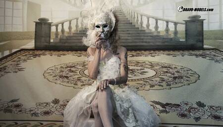 370 Adelle Unicorn White Venice mask carneval cosplay shooting