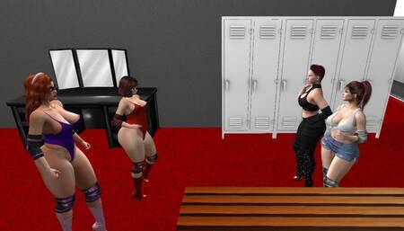 Tag Team Female Pro Wrestling: Daphne and Velma takes on two lady wrestlers HD