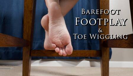 Barefoot Footplay and Toe Wiggling Feet Soles Fetish Under Chair - Kylie Jacobsx - MP4 1080p HD