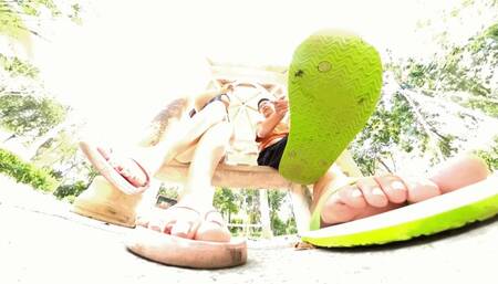 Outdoor Henry couple humiliating losers 360VR