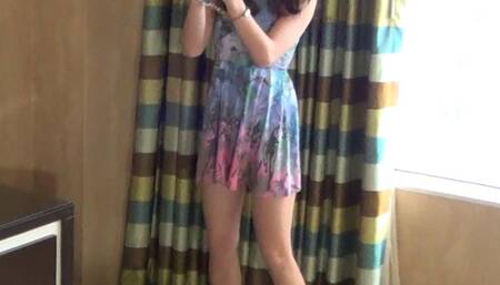 Raina - Handcuffed and Shackled in Her Dress n Socks (MP4)